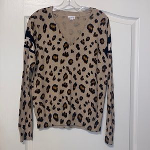 Minnie Rose. Leopard print cashmere sweater only worn once. Size medium